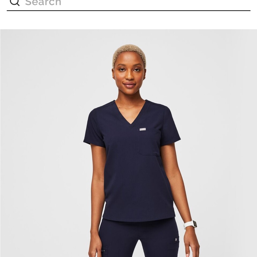 Figs Catarina One-Pocket Women’s Scrub Top - Navy - XXL
